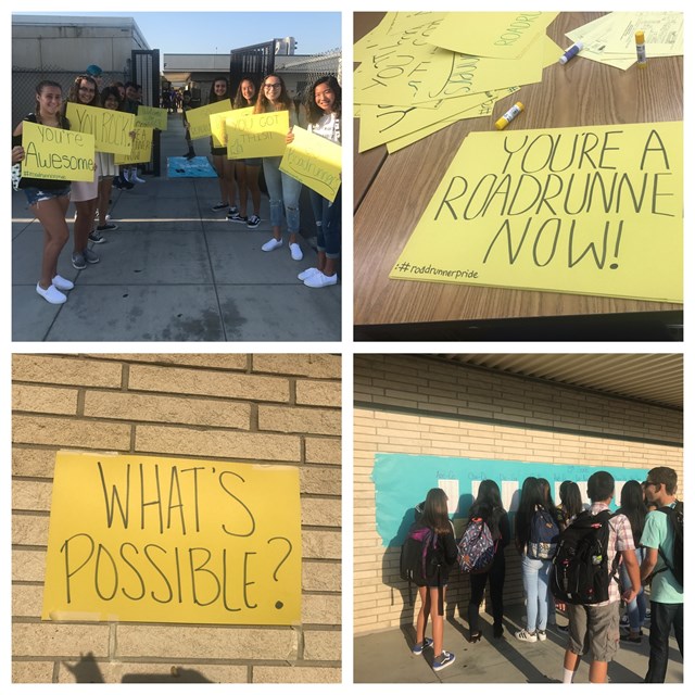 First day of school posters to welcome our new seventh graders and our returning eighth graders.