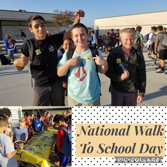 This National Walk to School Day collage depicts all the fun our Roadrunners had during the event!