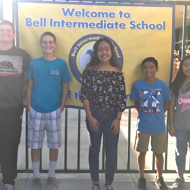 Students display Roadrunner pride by welcoming us into their campus!